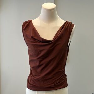 Anthropologie Rich Brown Drape Sleeveless Tank Top Size Small